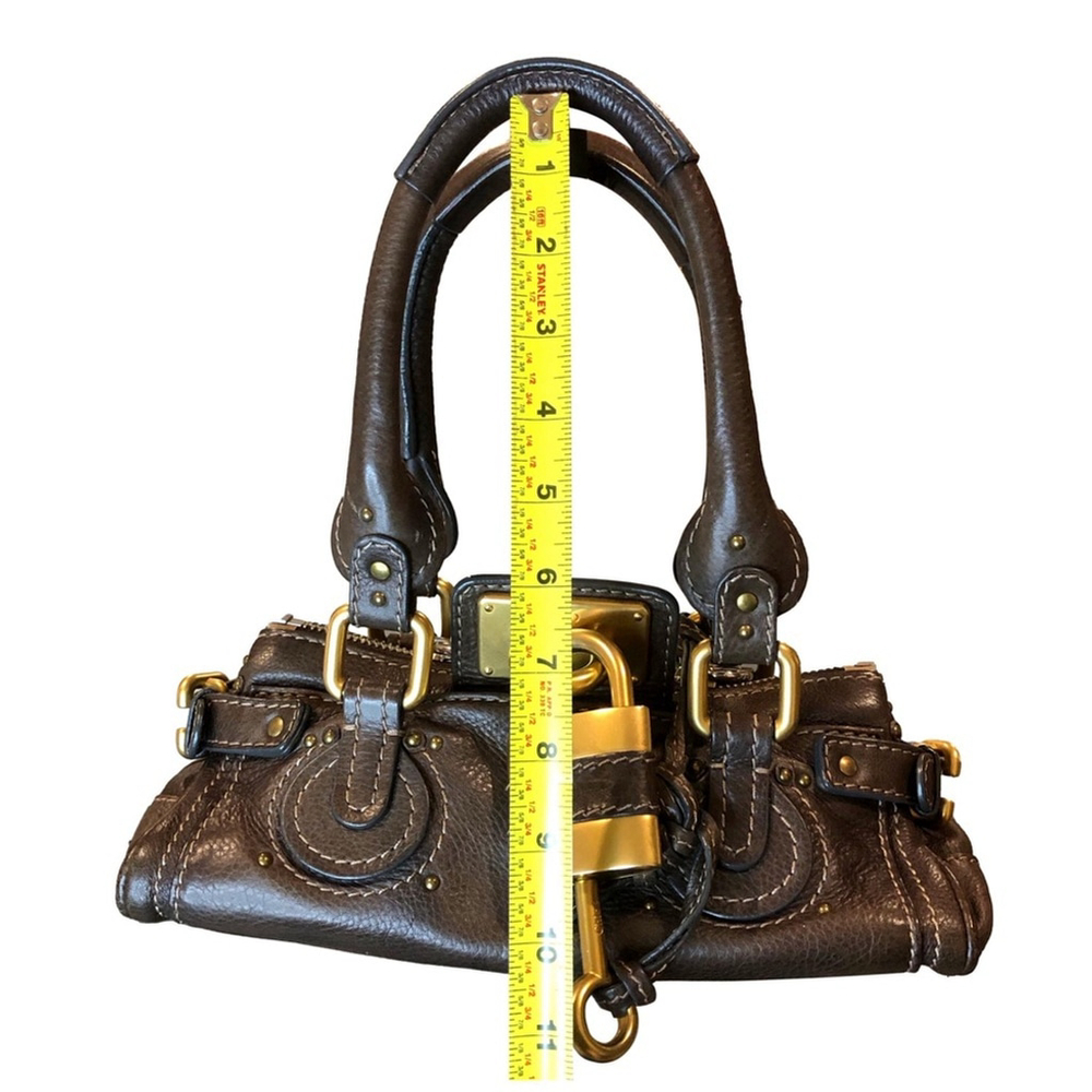 SOLD CHLOE Paddington Brown Leather Mini Bag with Lock Key Dust Bag COA MINT - Picture 8 of 17